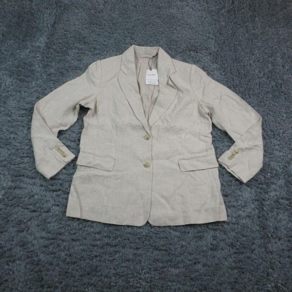 & Other Stories Blazer Womens 12 Beige 100% Linen Long Pant Suit Jacket NWT